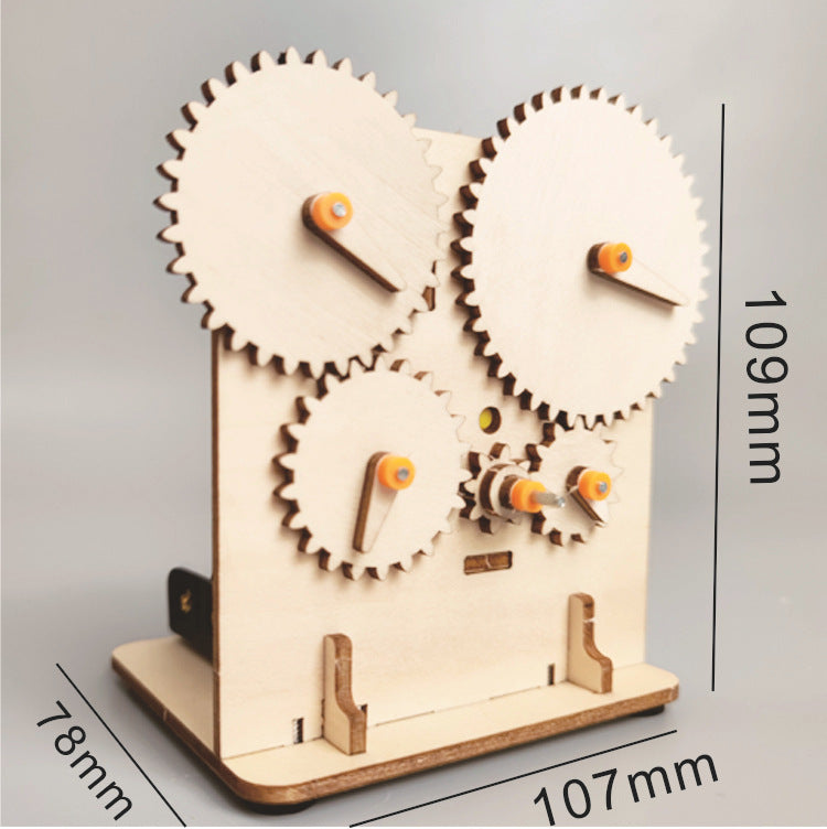 Primary school students' creative handmade inventions, technological small productions, DIY gear transmission, children's wooden assembled scientific and educational toys