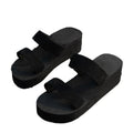 Plus size platform wedge slippers for women,  summer new open-toe double strap outdoor beach sandals - wholesale