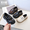 Vancahao kids' british style black leather loafers -  spring/autumn new collection - girls' fashion slip-ons