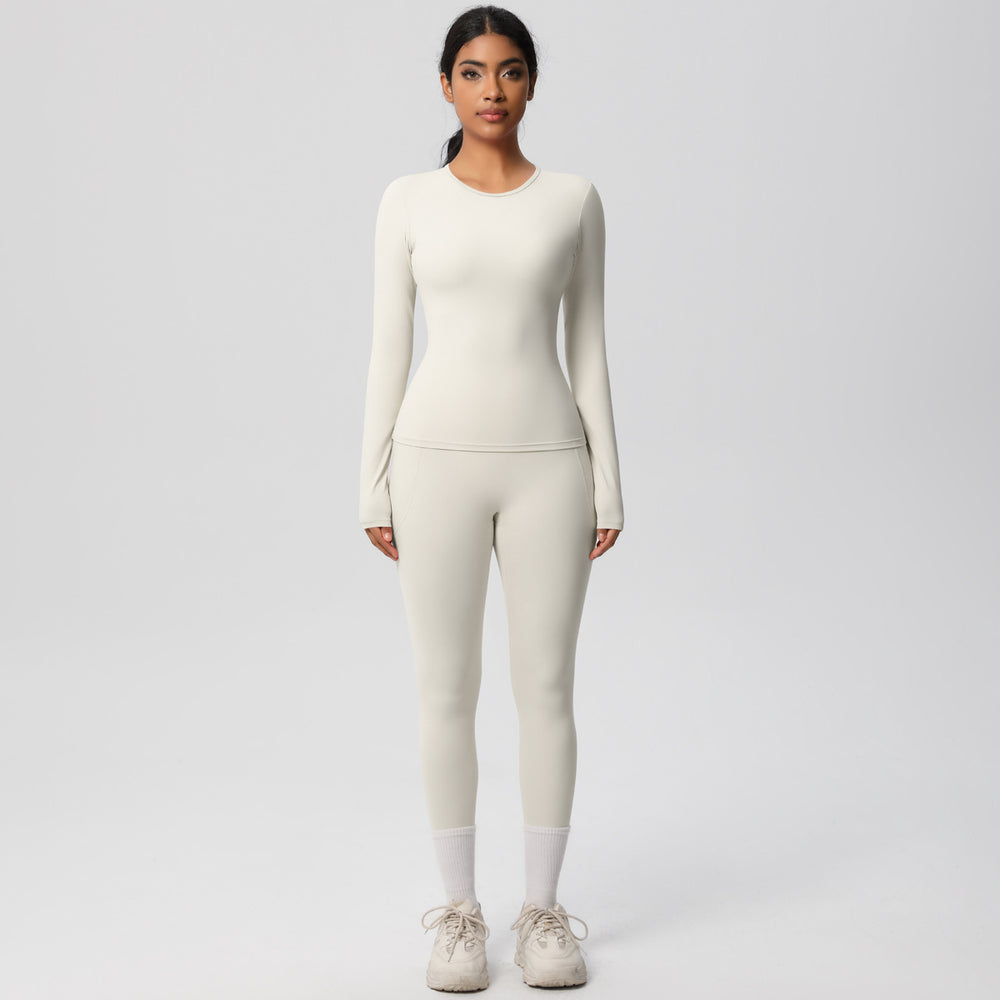 new arrival: tight-fitting long sleeve yoga set - high-waisted butt-lifting yoga pants for outdoor running and fitness