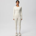 new arrival: tight-fitting long sleeve yoga set - high-waisted butt-lifting yoga pants for outdoor running and fitness