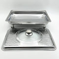 new printing stainless steel combination cover four-legged dining stove restaurant hotel square straight edge buffet stove wholesale