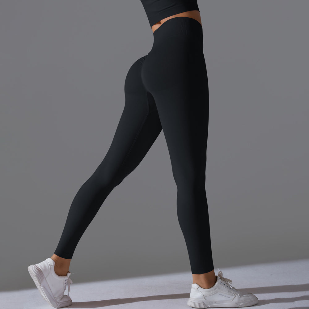 Fashion cross-border seamless pure color peach sweatpants tight running fitness yoga clothes high waist butt lift yoga pants for women