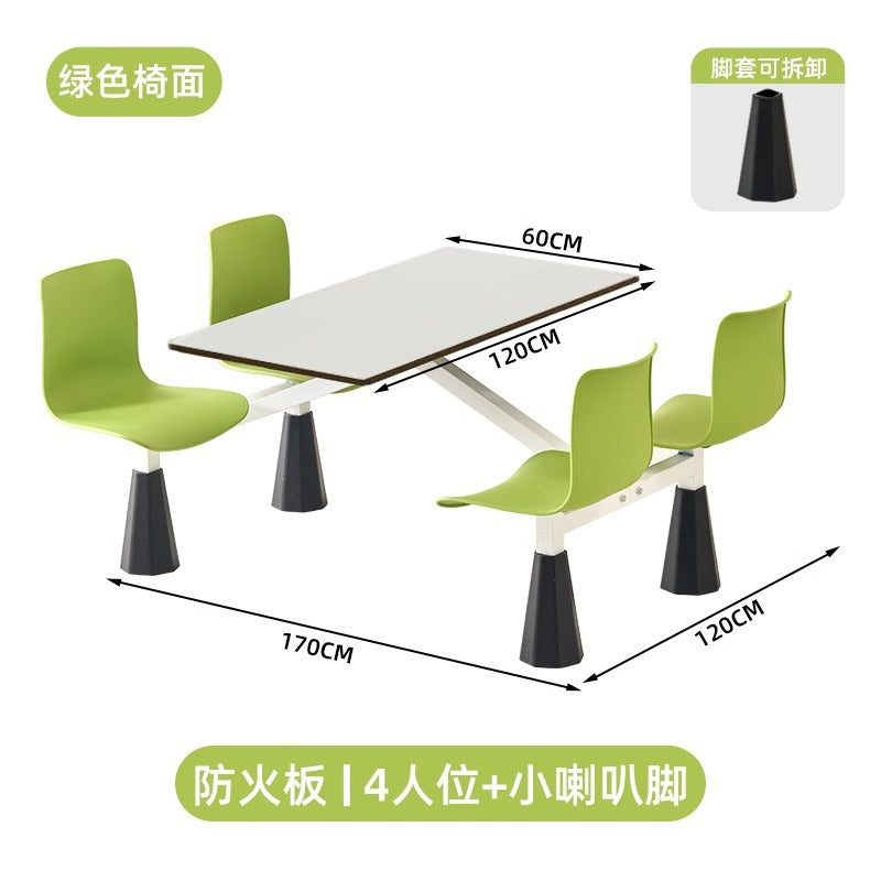 Company school canteen dining table and chair combination staff and students 4 people 6 people dining room table and chair commercial dining table and chair conjoined