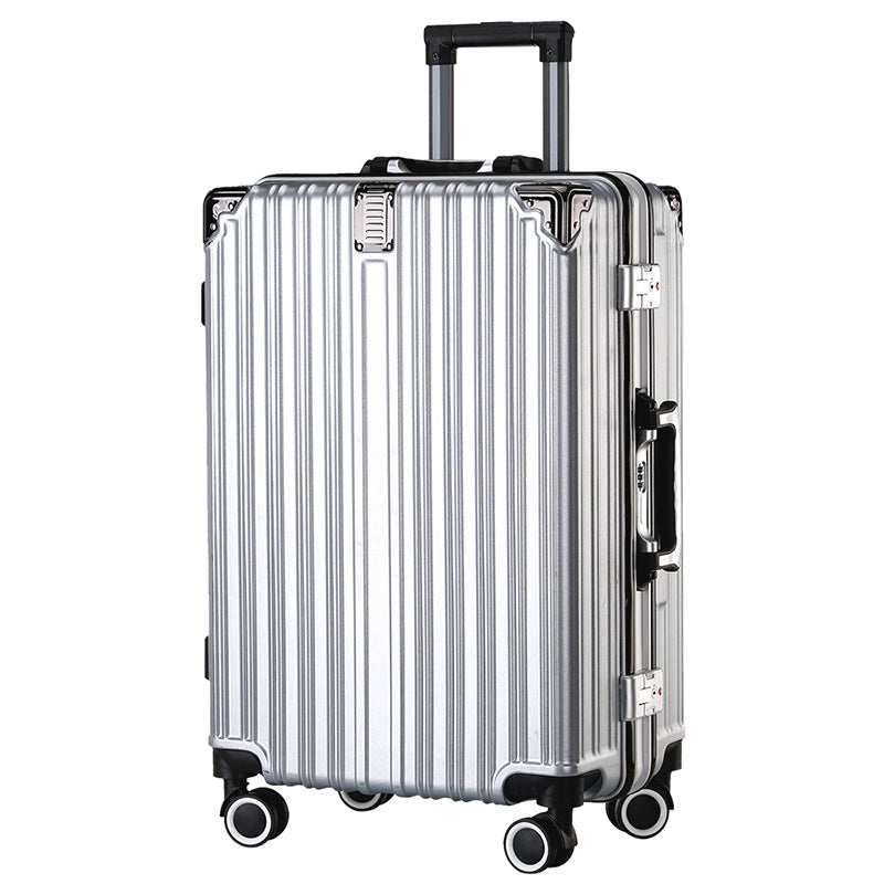 Rod aluminum frame trolley case charging kangaroo suitcase female password universal wheel 24 scratch-proof fashion business travel case