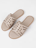 fashion french retro sandals women's summer outdoor wear flat soft leather non-slip flip-flops wholesale