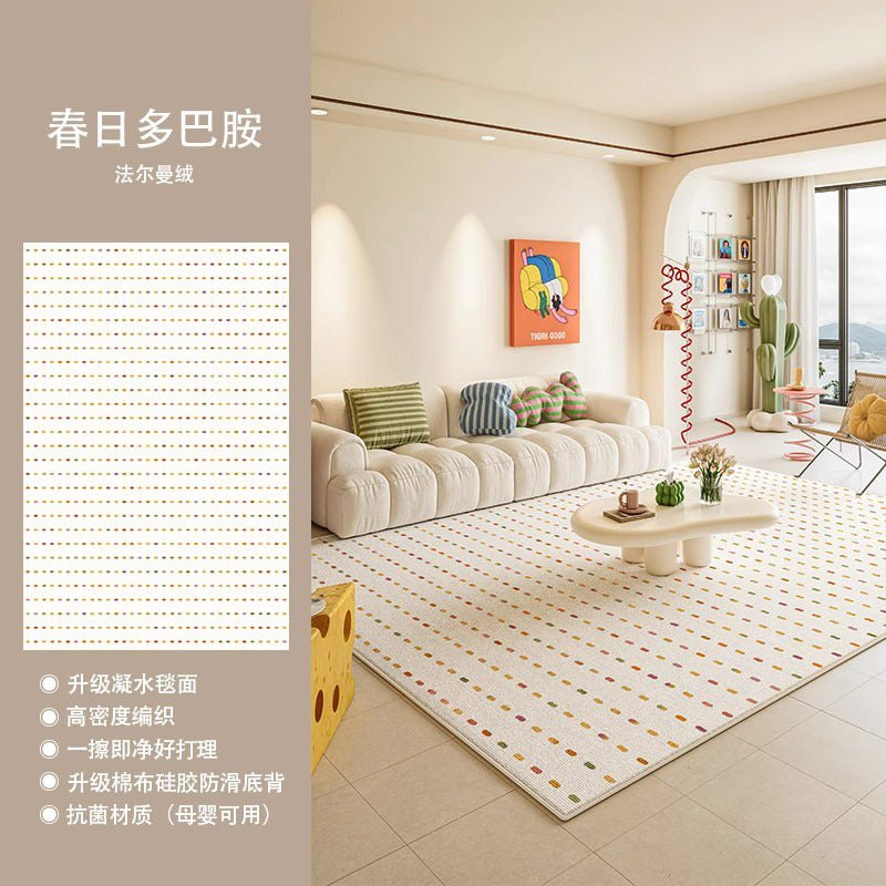Distributed carpet living room new arrival cream style colorful dopamine no-wash and wipeable floor mat bedroom sofa coffee table floor mat