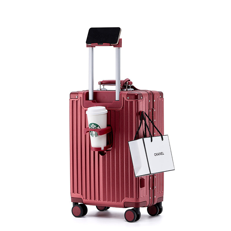 New suitcase 24 inch anti-drop 20 inch small boarding case aluminum frame trolley case leather case password case travel bag