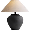 Japanese wabi-sabi ceramic table lamp - new chinese style retro designer bedside lamp for home, hotel, living room, and bedroom