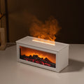 New fireplace simulation flame aroma diffuser humidifier - perfect for office, living room, bedroom, or desktop. features a small, color-changing ambient light