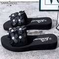 Anti-fall plaidthickened princess style women's flip-flops ultra-light trendyins home and outdoor stain-resistant summer sandals