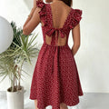 summernew arrival square collar heartdress flying sleeves waist slimming lookpetiteshigh waistshorta-line skirt