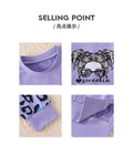 girls' purple long-sleeve top and leopard print color block cartoon print pants two-piece set for autumn