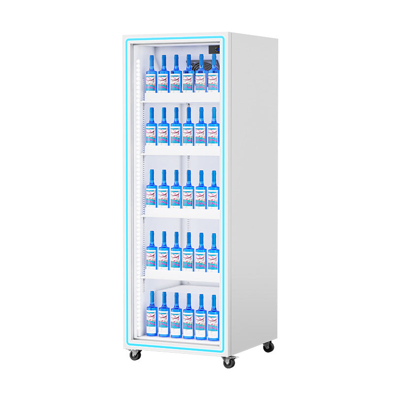 Single-door beer and beverage display refrigerator, convenience store refrigerated cabinet, commercial fresh-keeping upright freezer, glass door refrigerator - custom options available
