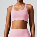 New backless criss-cross workout tank top - professional yoga top with built-in bra pads - stylish slim-fit yoga tank