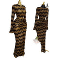 European and american women's clothing  summer new sweet and fresh striped round neck long sleeve high waist maxi dress