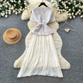 French chic sequin dress - women's  summer collection: high-end, slim-fit, pleated maxi dress for work and evening wear