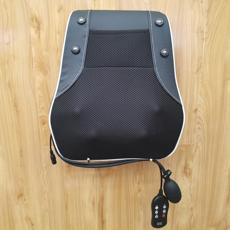 Lumbar massager backrest cushion electric heating pillow for back, cervical spine, neck, and shoulder massage - home use lumbar support