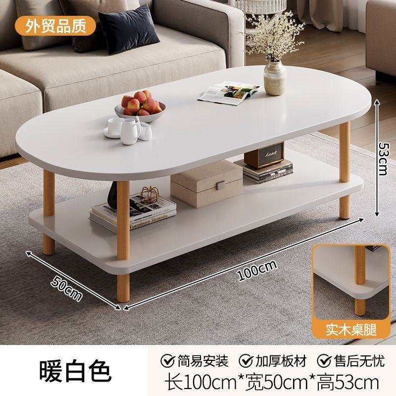 Coffee table small apartment double layer thickened rental house simple table high-end simple tea table bedroom small table