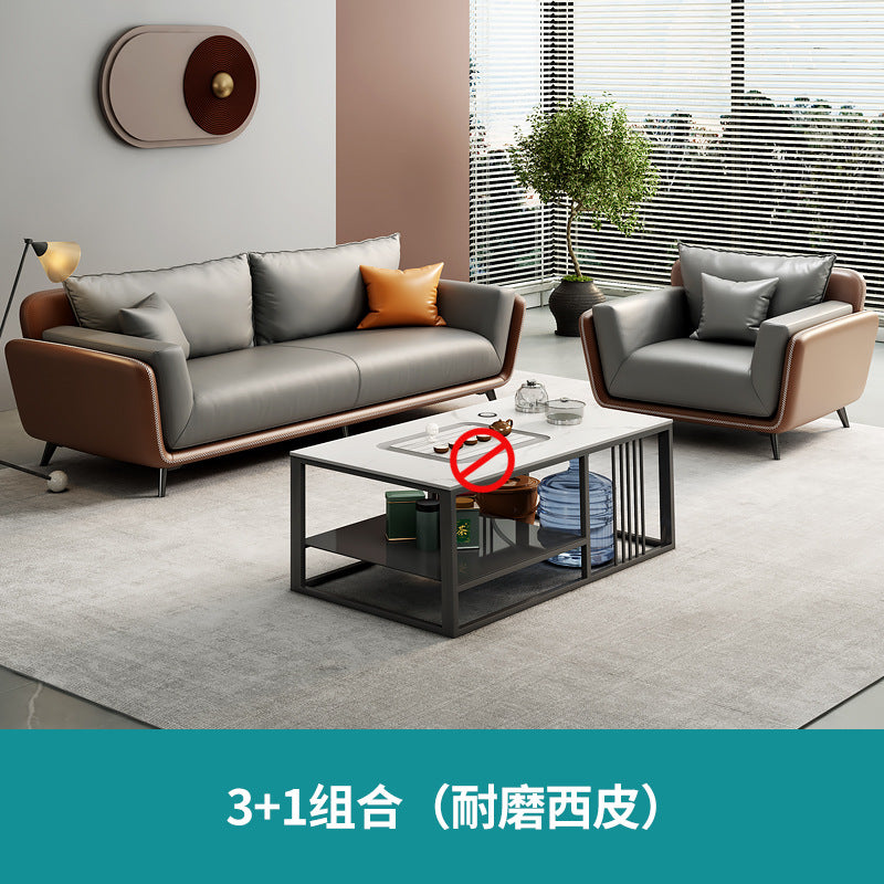 Office office sofa xipi business reception reception three-person coffee table combination casual modern conference room abrasion resistant