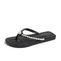 Summernew arrivalpure colorfashioneasiest for match pearl flip-flops women's sandals flats low heel classy women's shoes