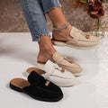 European and american slippers  spring new women's closed-toe half slippers outer wear slip-on mules casual half slippers