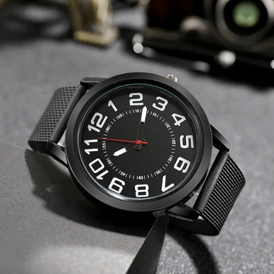 New arrival quartz watch for export, stylish men's mesh strap watch, business wristwatch, sports series, ready stock, wholesale one piece