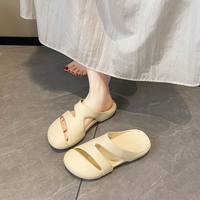 New arrival beach shoes for men and women summer lazy style toe cap slippers women's summer outwear comfortable easiest for match lightweight sandals