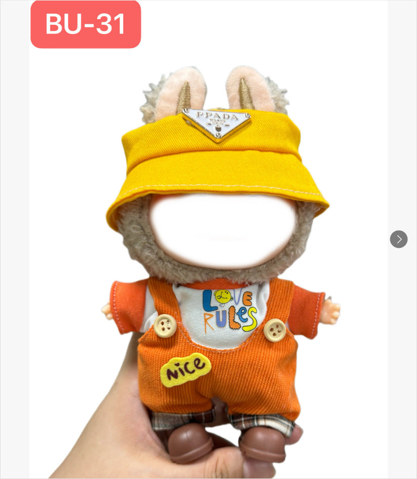 Labubu doll clothes labubu 17cm doll cute dress up one, two, three instead of suitstuffed toys