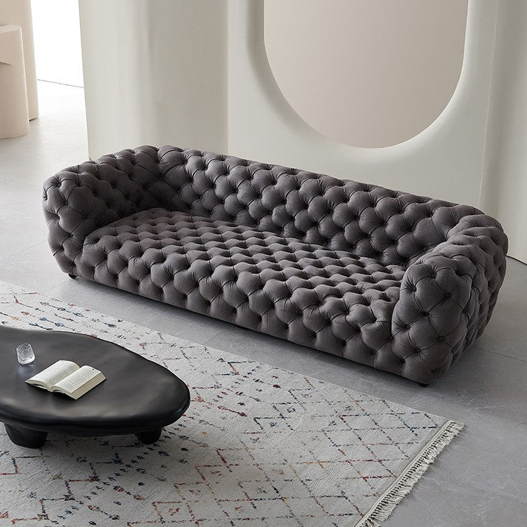 Italian minimalist living room baxter fabric button sofa villa large flat hotel frosted technical cloth sofa custom