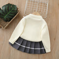 autumnew arrivalgirlsweatercardigantwo-piece sethandmade flower tweed stylejksweatersuit