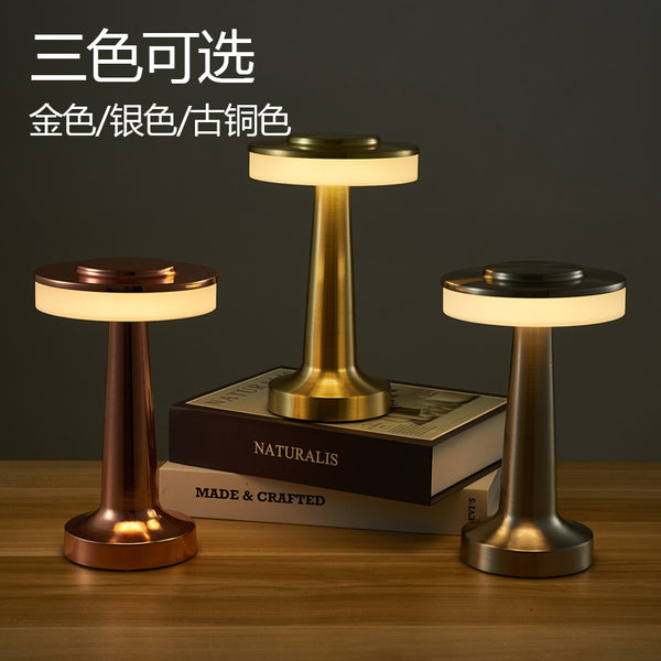 Cross-border creative decoration desk lamp bar bedroom living room charging touch night light camping atmosphere dumbbell desk lamp
