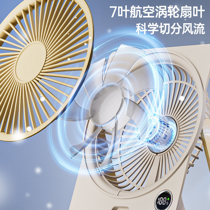 Best selling desktop fan card usb fan dormitory portable small fan desktop fan outdoor silent digital display