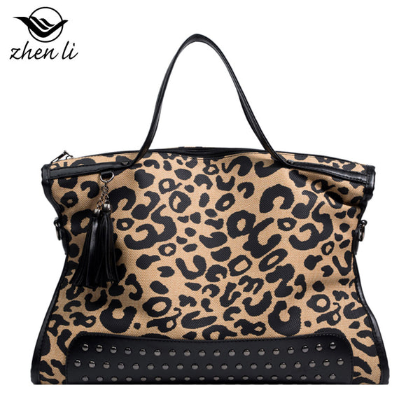 Zhenli bag women's 2023 new fashionable Korean version women's bag, trendy leopard print shoulder backpack women's one