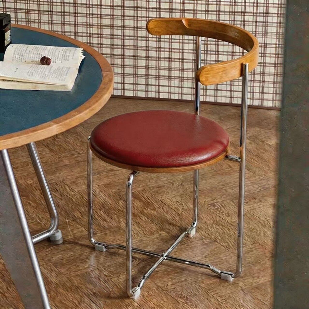 Retro scandinavian foldable chair small apartment for homesolid wood dining chair chair casual modern restaurant casual back chair