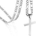 European and american cross-border new jewelry stainless steel cuban chain cross pendant necklace for men - minimalist fashion necklace