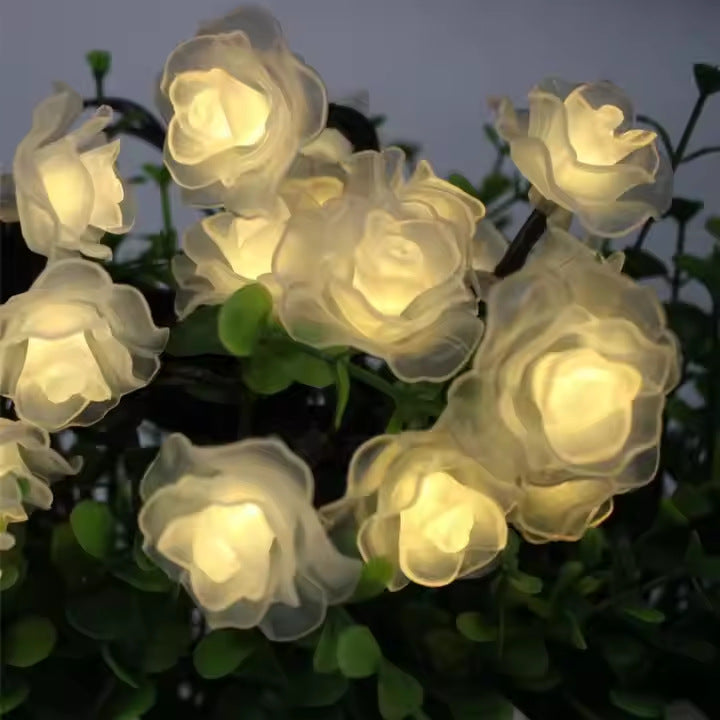 Cross-border new solar light string outdoor waterproof courtyard festival outdoor decoration flash rose lights