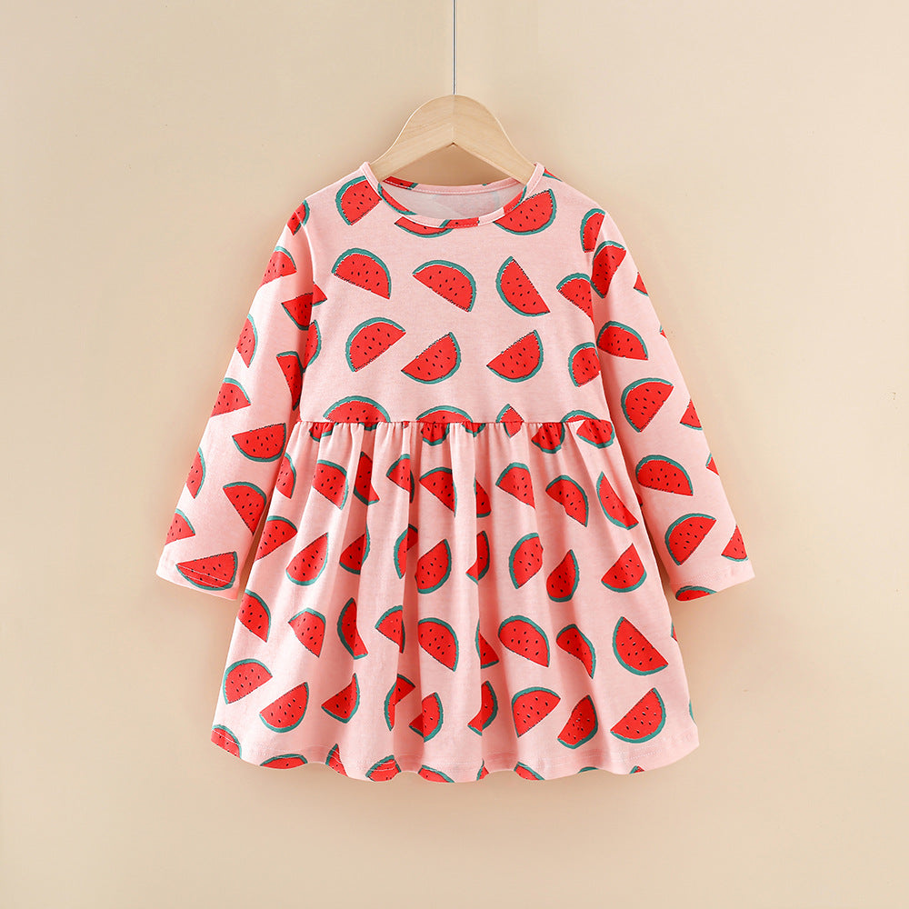 New girls' dress - spring/autumn cartoon princess dress - 100% cotton long-sleeve dress for girls - cross-border  collection