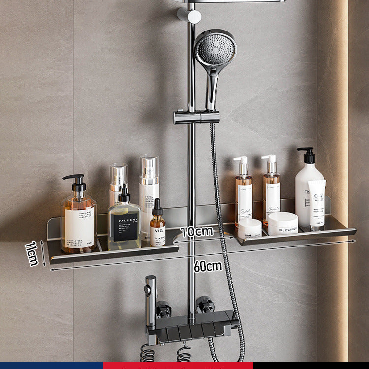 Shower Room Shower Bracket Shelf No Punching Space Aluminum Bathroom Cosmetics Shampoo Body Wash Storage