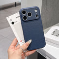 Simple solid color leather texture instantly transforms to 17, compatible with apple 17 pro max lychee grain phone case iphone 16 protective cover