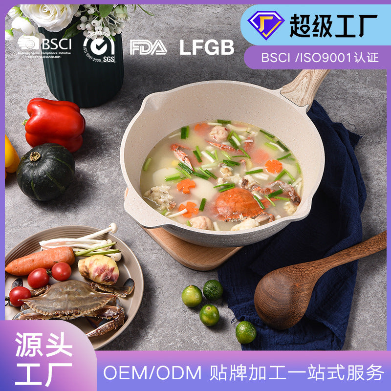 Medical stone non-stick pan personalized frying pan for home omelette steak non-stick cooking pot for home induction cooker neutral flat