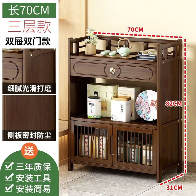 Tea cabinet, tea set, storage rack, new chinoiserie tea rack, living room tea storage cabinet, sofa side cabinet, side table, corner table for home use