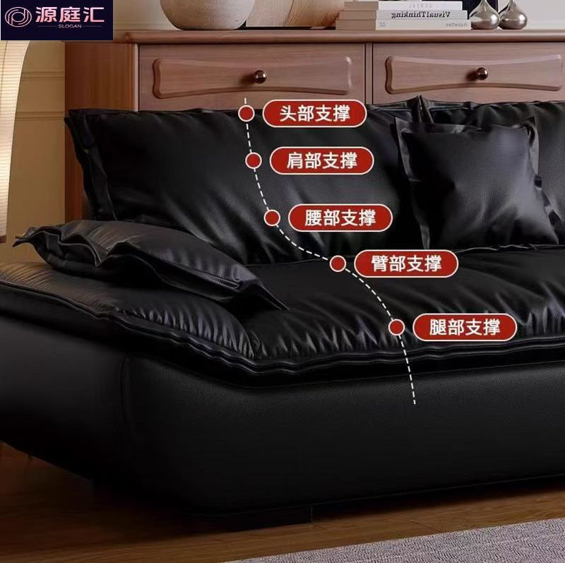 Italian normcore cat claw leather sofa small apartment living room casual modern single multi-person straight row sailboat sofa