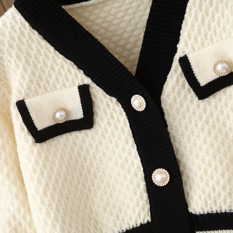 Girls' knitted sweater set - two-piece outfit - new autumn/winter  collection - baby girl flare pants & cardigan set