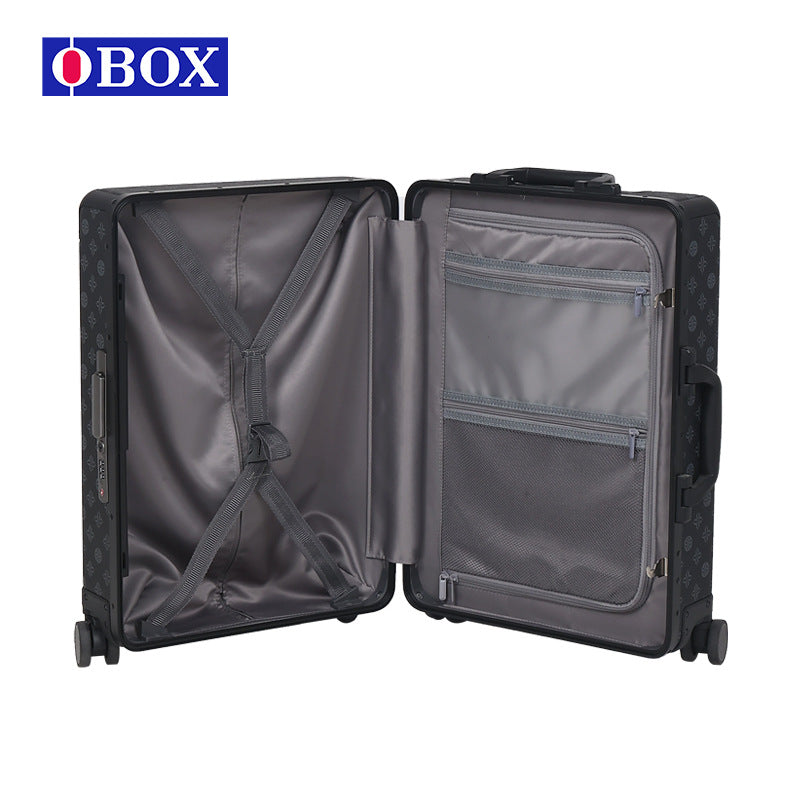 OBOX travel silent money beginning suitcase new fashion leather double-sided jacquard suitcase essential for men and women to travel