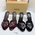 Za2026new arrival small fragrant camellia outwear high-heeled rose flower beach rose flower high-heeled sandals