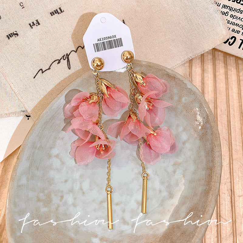 Holiday dopamine petal tassel earrings - women's beachy sanya vibes earrings - 2026 stunning earrings