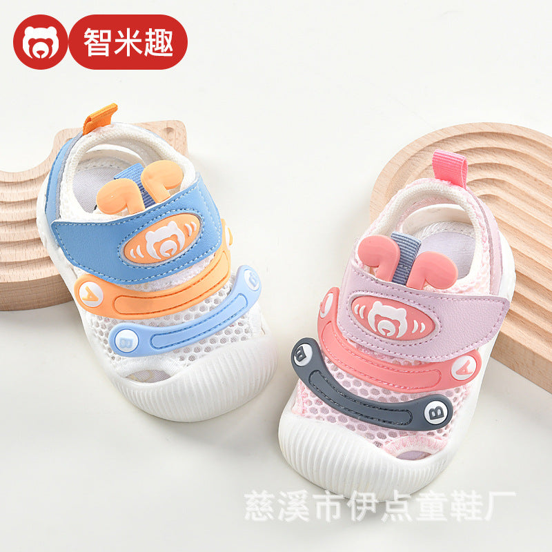 Baby sandals for girls, summer first walker shoes, 0-1-2 years old infant anti-slip soft sole mesh shoes for babies and toddlers, boys' shoes