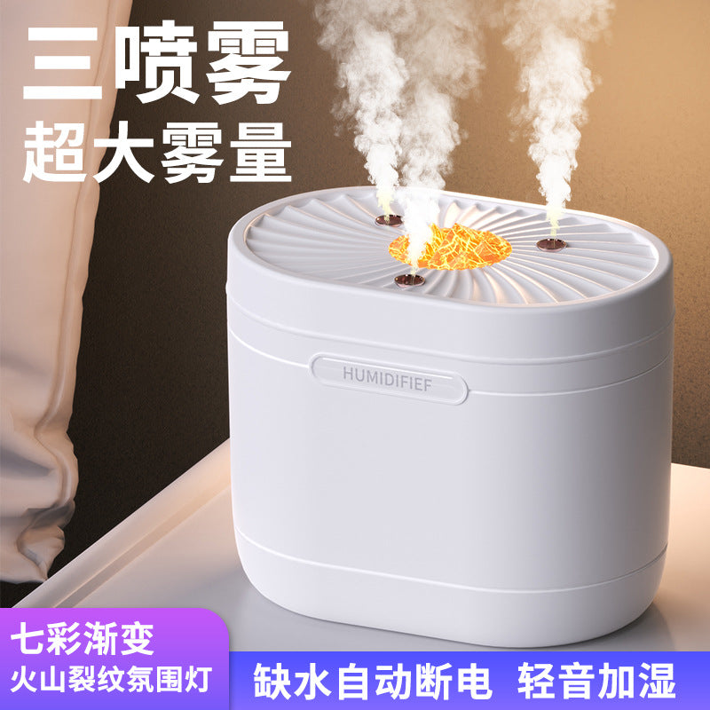 Three-spray humidifier, home use, quiet operation, high mist output, bedroom use, desktop aroma diffuser, small-scale wholesale