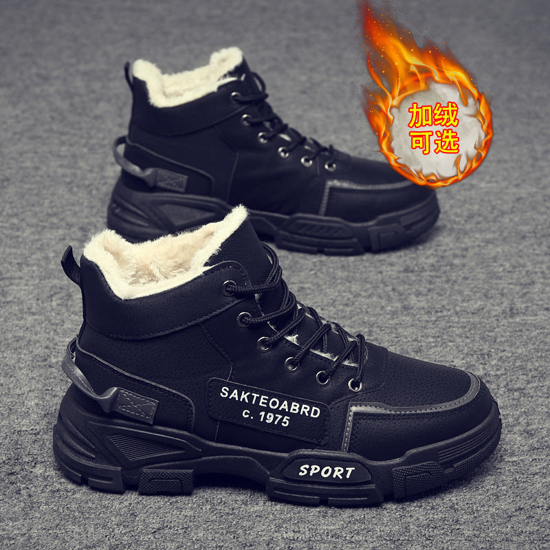 Winternew arrival cotton shoes thickenedboots high-top workwear shoes leather waterproof work shoes trendynortheast snow boots